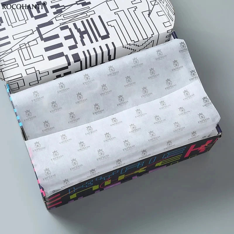 100 sheets CUSTOM WRAPPING PAPER FOR PACKAGING TISSUE PAPER BLACK AND